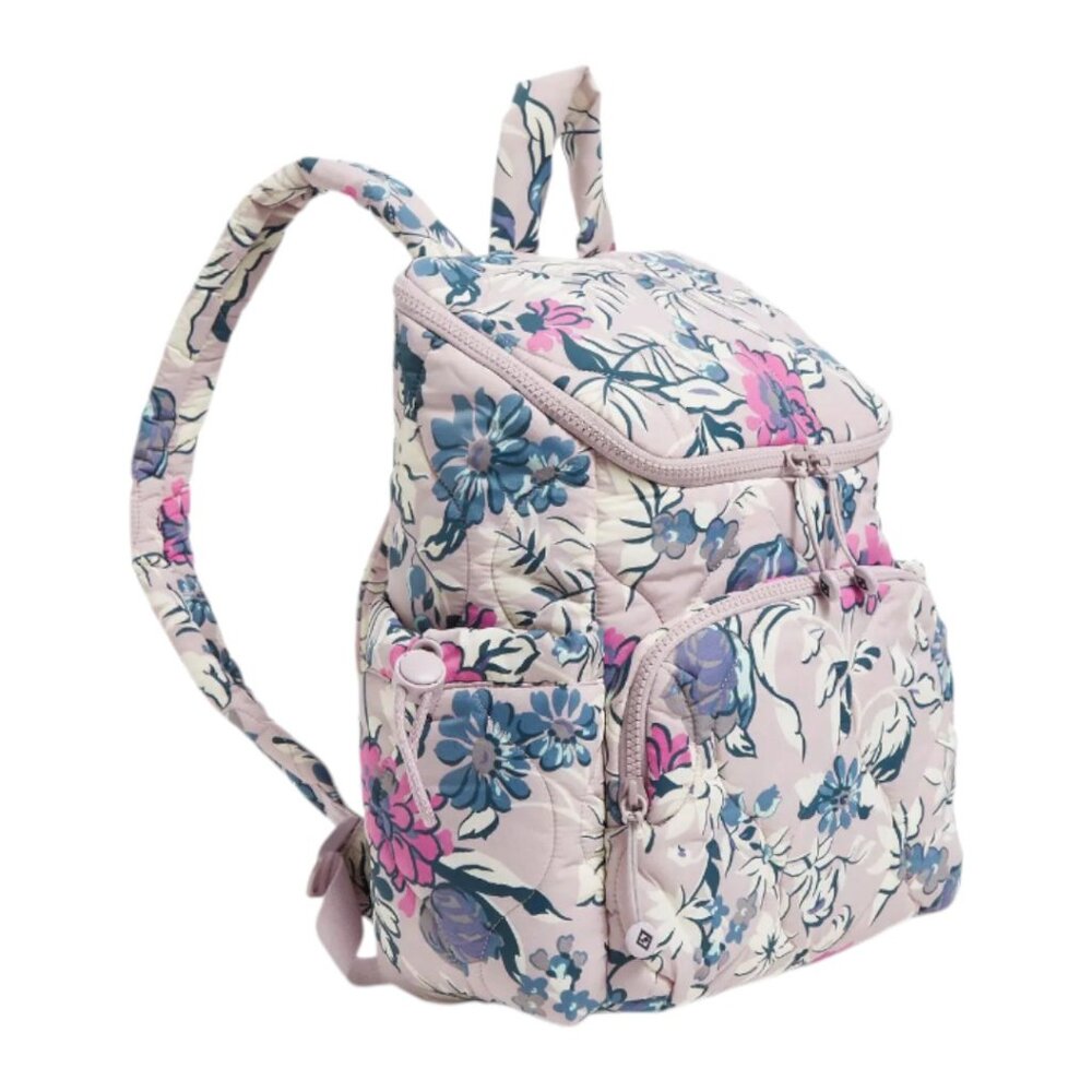 Vera Bradley Featherweight Backpack Fresh-Cut Floral Lavender Purple Travel Bag